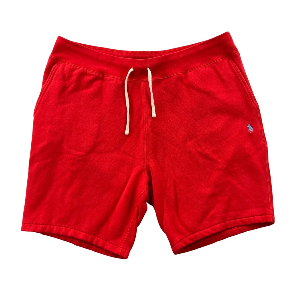 Polo Ralph Lauren Sweat Shorts Mens XXL Red Fleece Drawstring Casual Gym Lounge